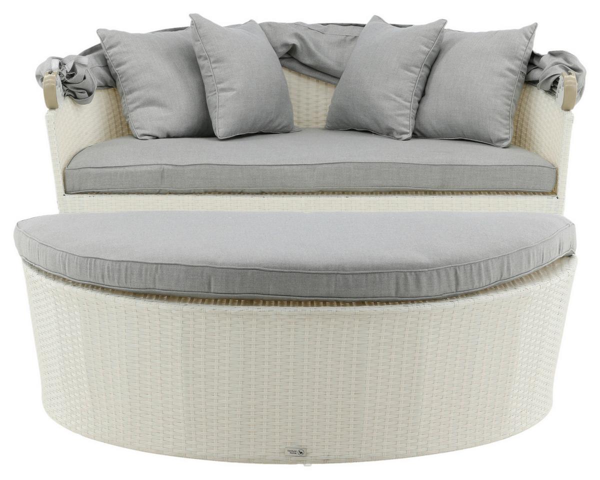 Sonneninsel Padova ca. 153x72x76 cm Weiß - Weiß, KONVENTIONELL, Kunststoff (153/72/76cm) - Gardenson
