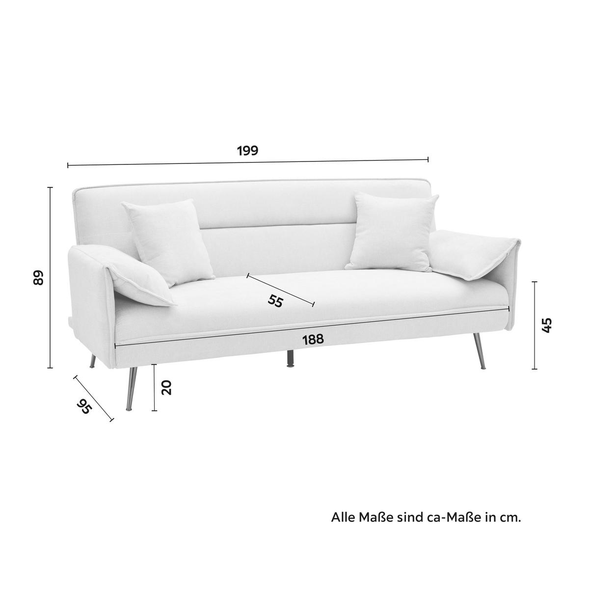 Canapea extensibila LANA - bej, Modern, lemn/textil (193/117/25,5cm) - Bessagi Home