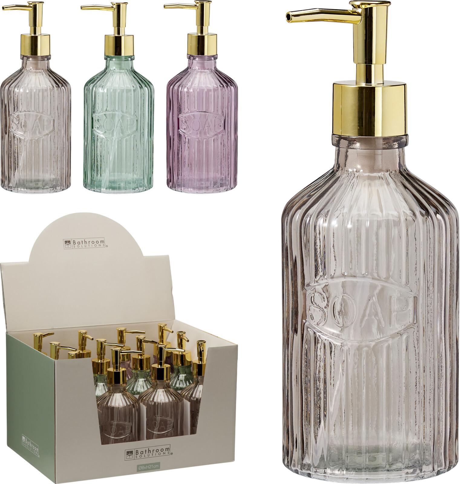 Szappanadagoló Elegance - áttetsző/ibolya, Üveg (8/21cm)