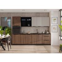 Blok Kuhinja Monza/arona - kašmir/boja orahovog drveta, Moderno, staklo/metal (260/210/60cm) - Modern Living