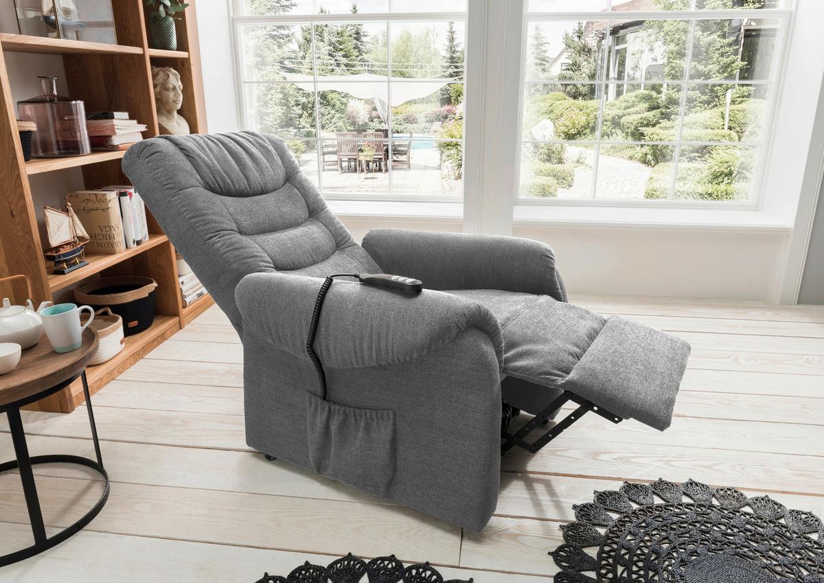 Fernsehsessel Nino Dunkelgrau Nylon/Struktur - Dunkelgrün/Dunkelgrau, Design, Holz/Kunststoff (76/106/94cm) - Livetastic