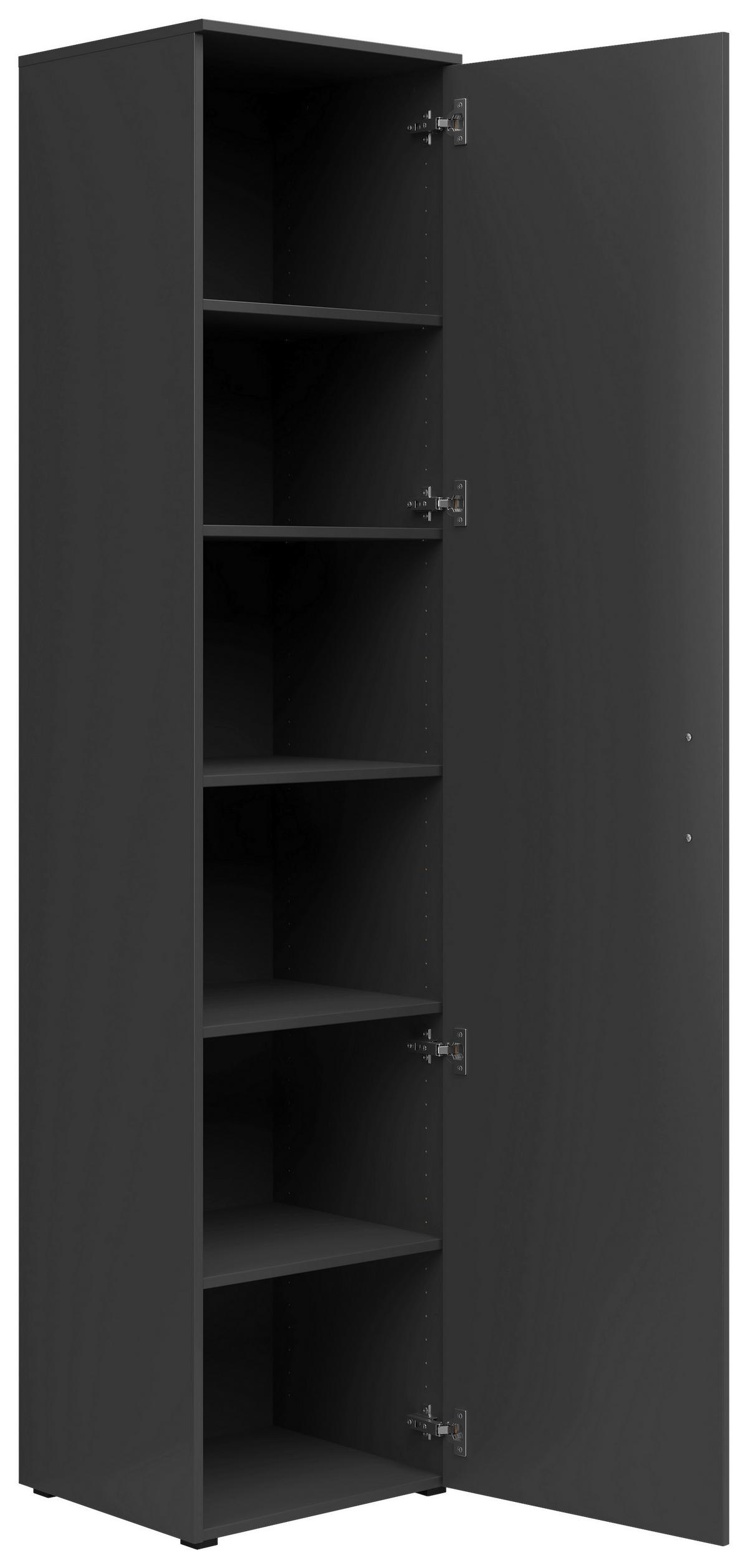 Schrank Multistauraum Graphitfarben - Graphitfarben/Schwarz, MODERN, Holzwerkstoff/Kunststoff (45/195/40cm) - Mömax