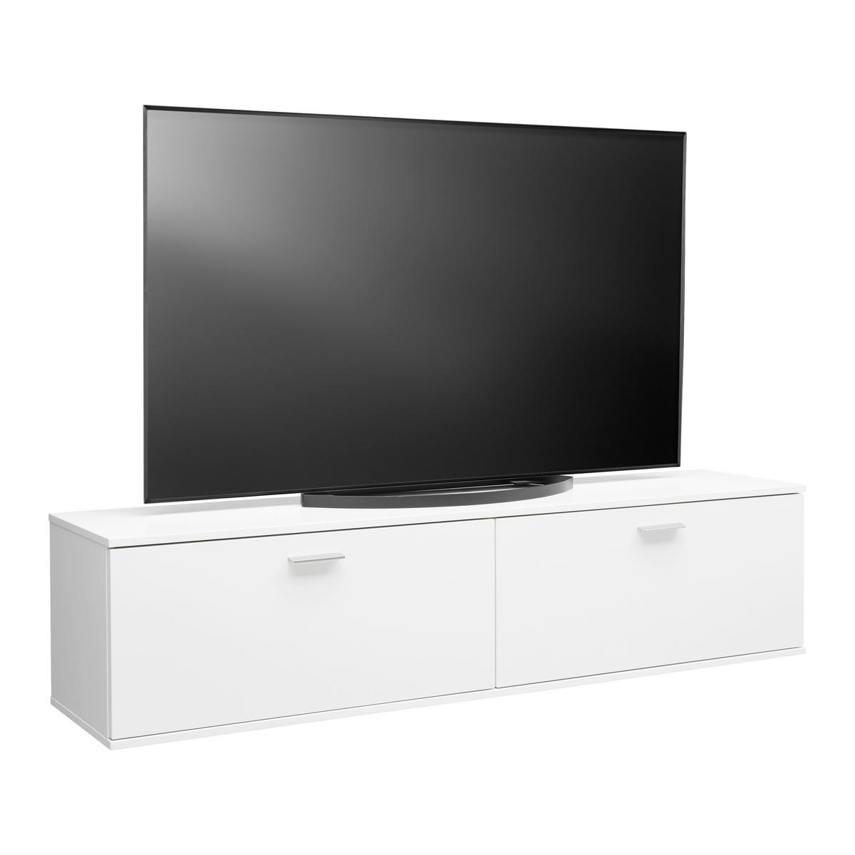 TV-Element Studio 11 in Weiß - Alufarben/Weiß, MODERN, Holzwerkstoff/Metall (166/39/38cm) - Premium Living