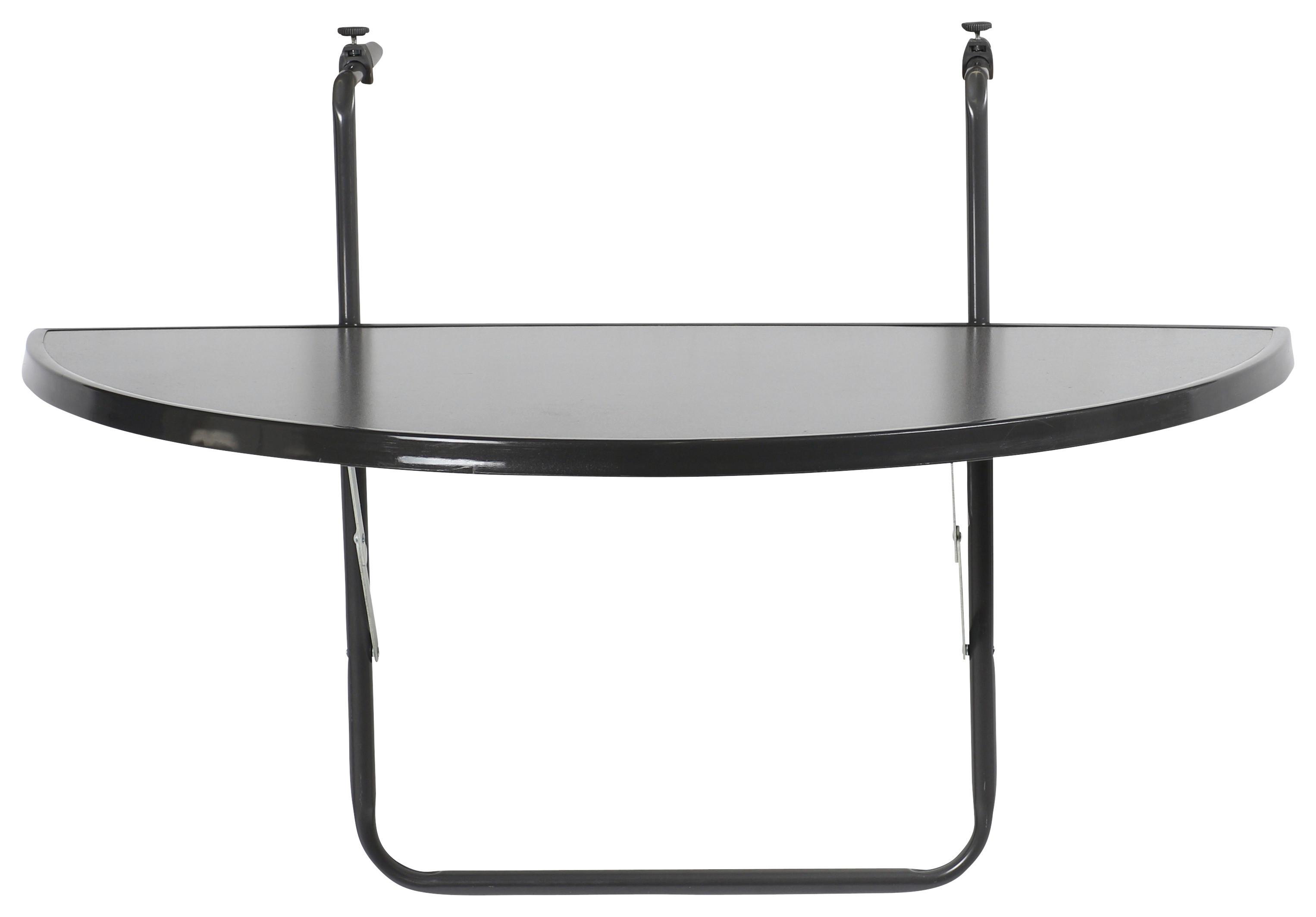 Balkonklapptisch ca. 50x100 cm Anthrazit - Anthrazit, Basics, Holzwerkstoff/Metall (50/100/20cm) - Gardenson