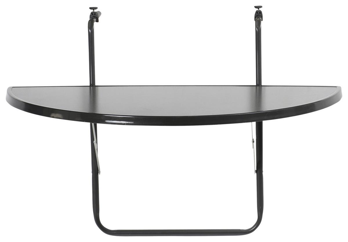 Balkonklapptisch ca. 50x100 cm Anthrazit - Anthrazit, Basics, Holzwerkstoff/Metall (50/100/20cm) - Gardenson