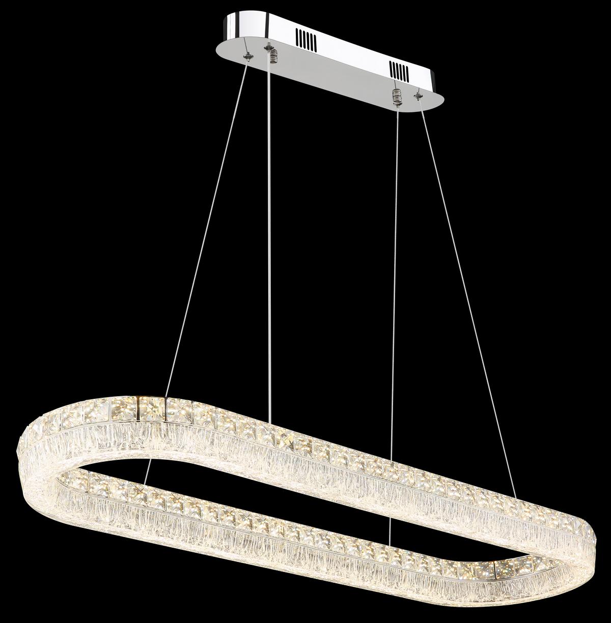 Led Viseća Svjetiljka Laurel - prozirno/boje kroma, Konvencionalno, staklo/metal (120/31,5/100,1cm) - Globo