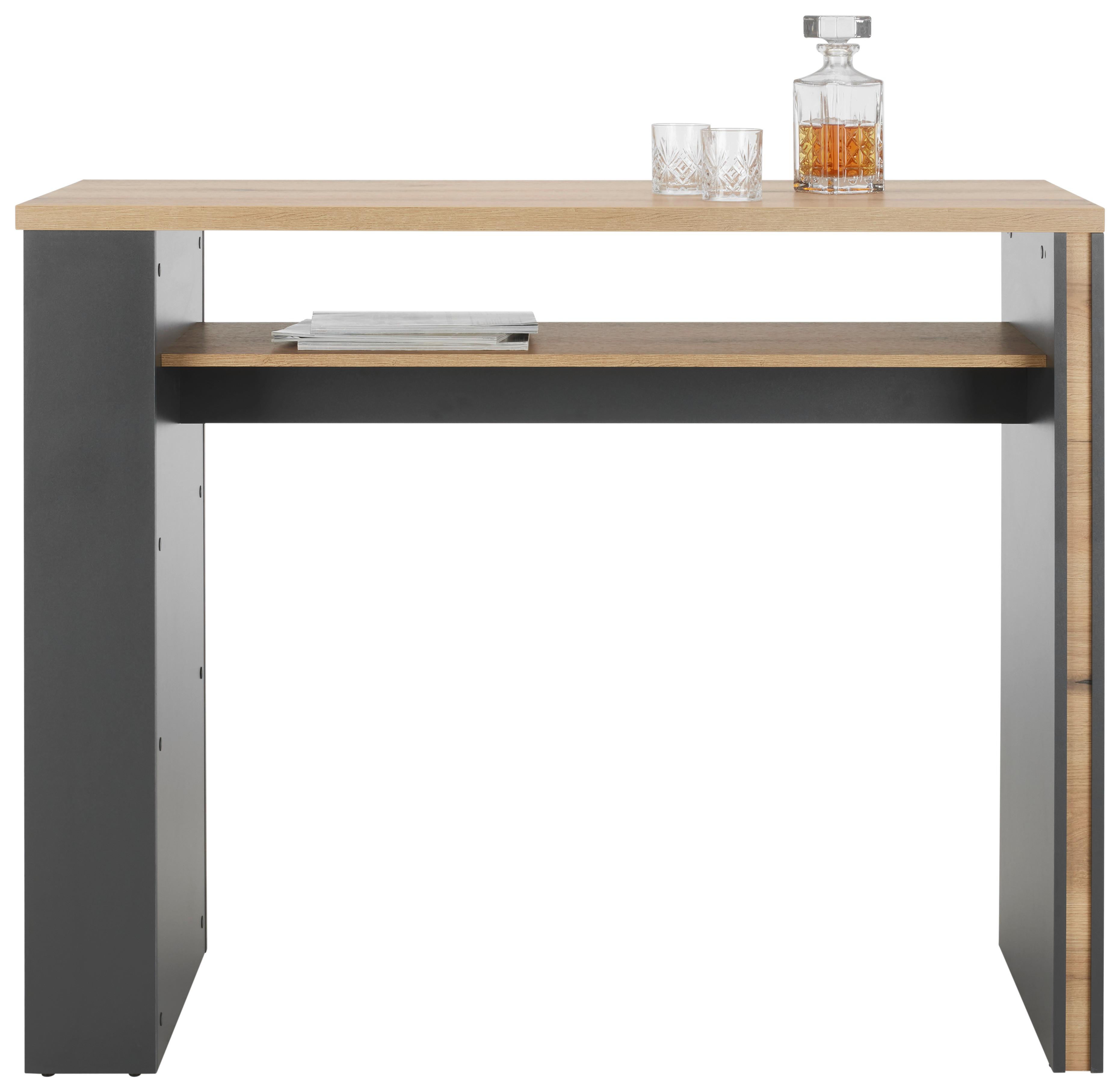 Bartisch in Anthrazit/Eichefarben - Eichefarben/Anthrazit, MODERN, Holzwerkstoff (138/55/110,5cm) - Mömax