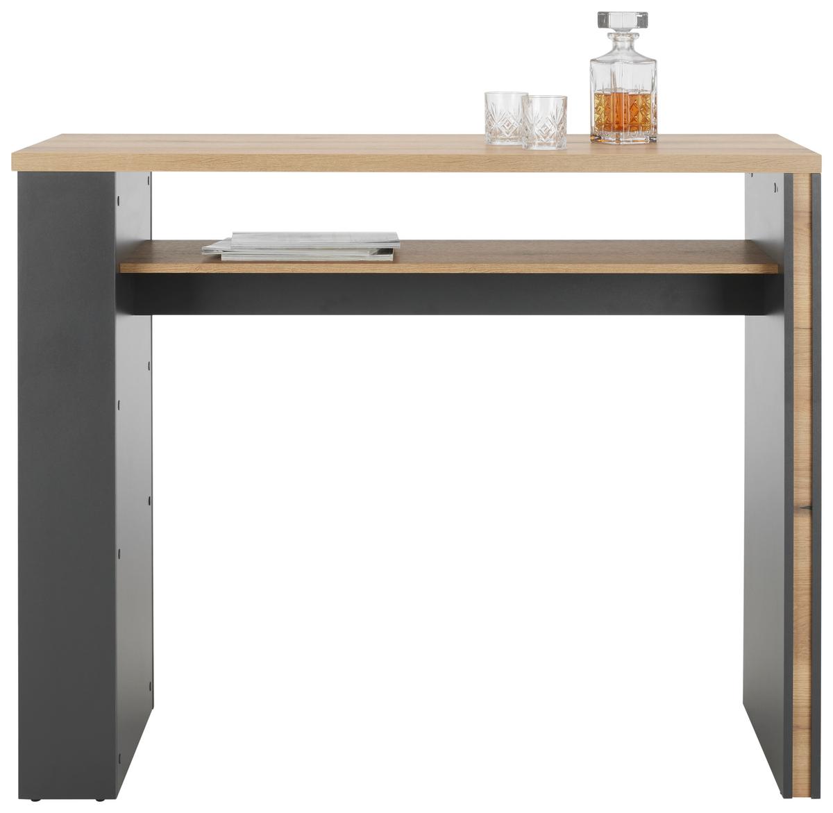 Bartisch in Anthrazit/Eichefarben - Eichefarben/Anthrazit, MODERN, Holzwerkstoff (138/55/110,5cm) - Mömax