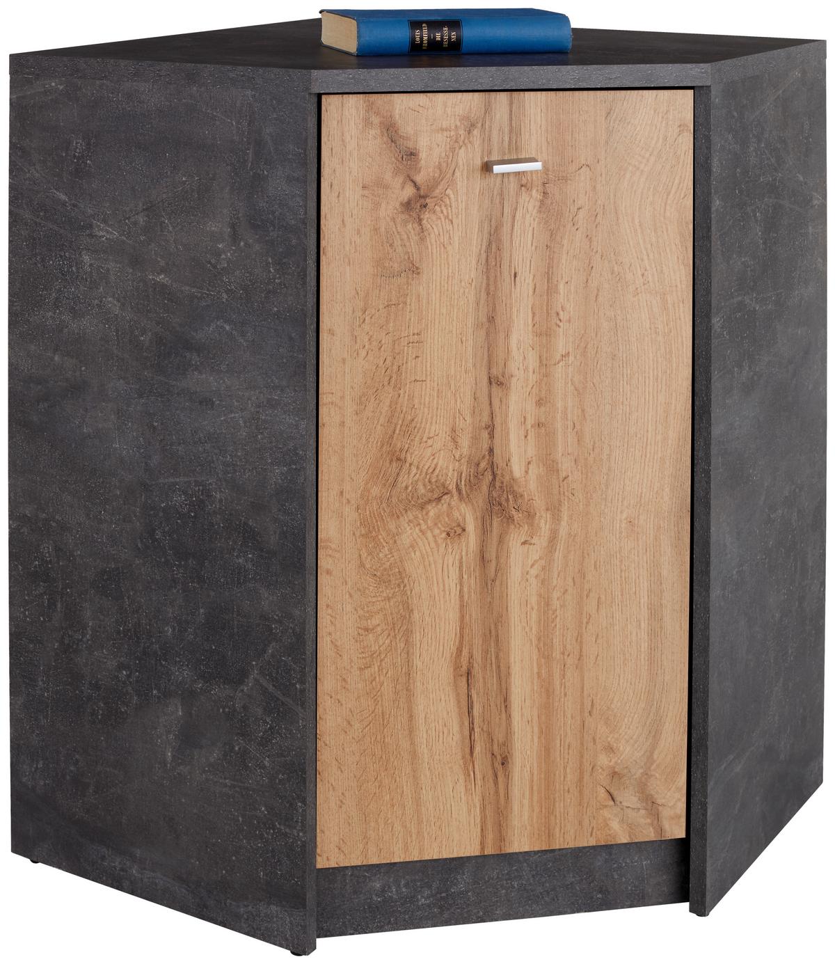 Komoda 4-You Yuk10 - siva/barve hrasta, Moderno, leseni material (60,9/85,4/60,9cm) - Mömax