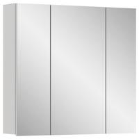 Omara Z Ogledalom Vira, Bela - bela/visoki sijaj, Moderno, leseni material (82/77/18cm) - MID.YOU