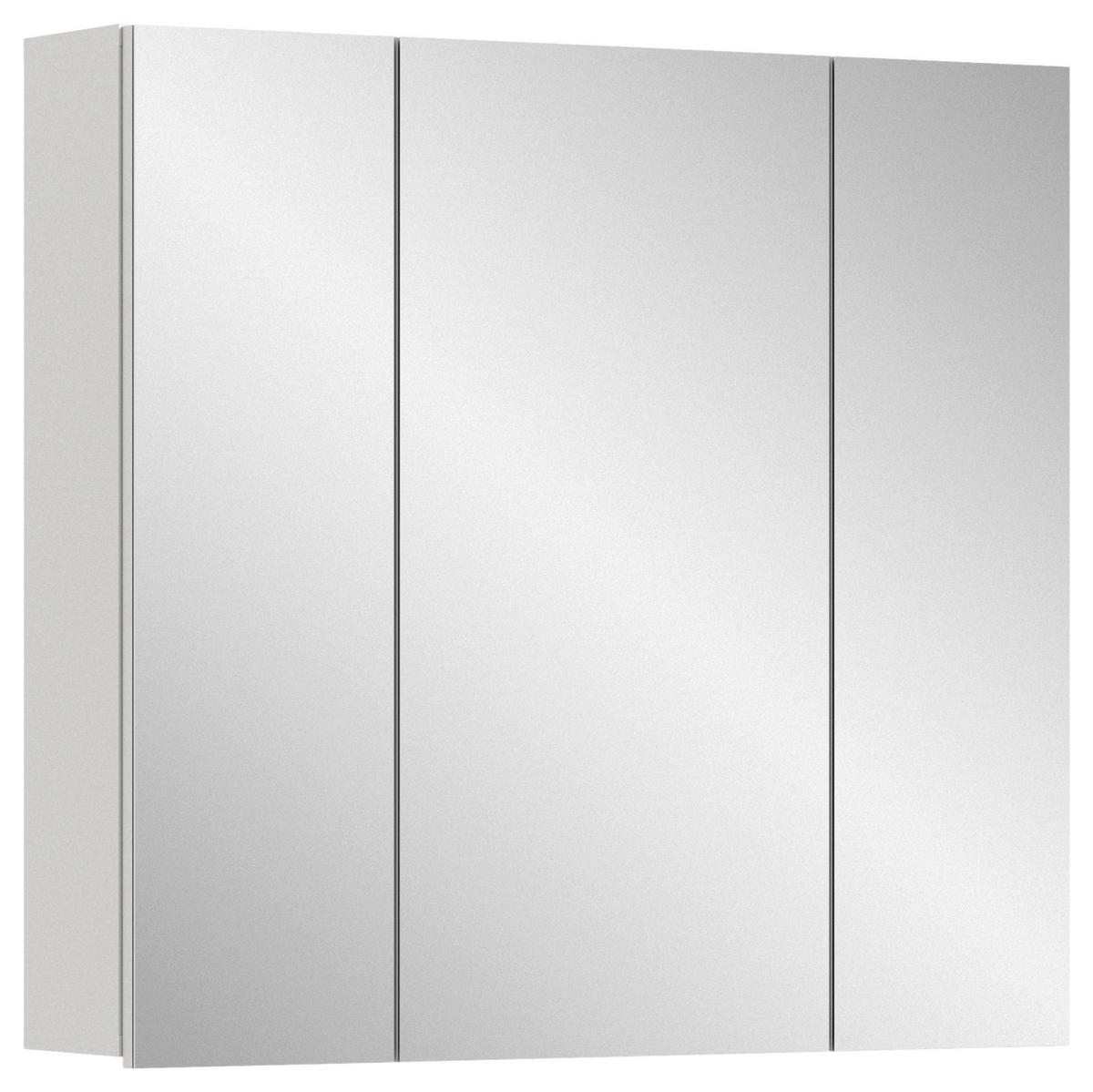 Omara Z Ogledalom Vira, Bela - bela/visoki sijaj, Moderno, leseni material (82/77/18cm) - MID.YOU