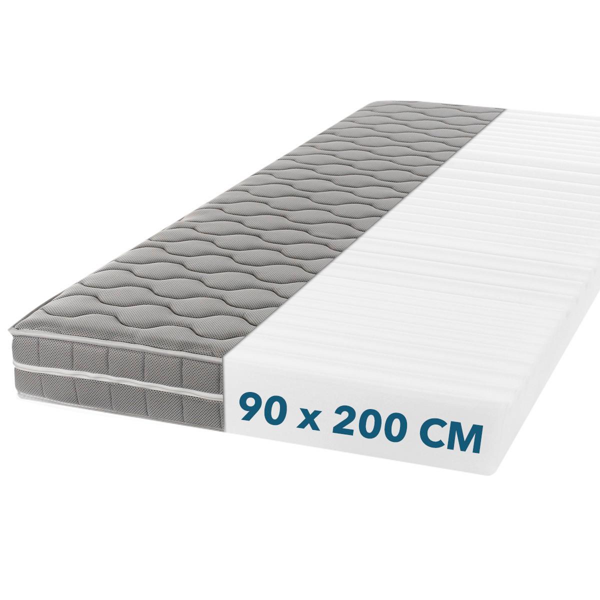Viscomatratze Visko Plus H2/3 ca. 90x200cm - Hellgrau, Basics, Textil (90/200cm) - P & B