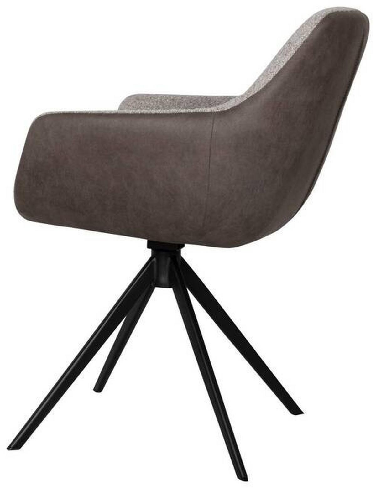 KRZESŁO Z PODŁOKIETNIKAMI FONS - kolor bagienny/greige, Design, metal/tkanina (61/85/61cm) - Valdera
