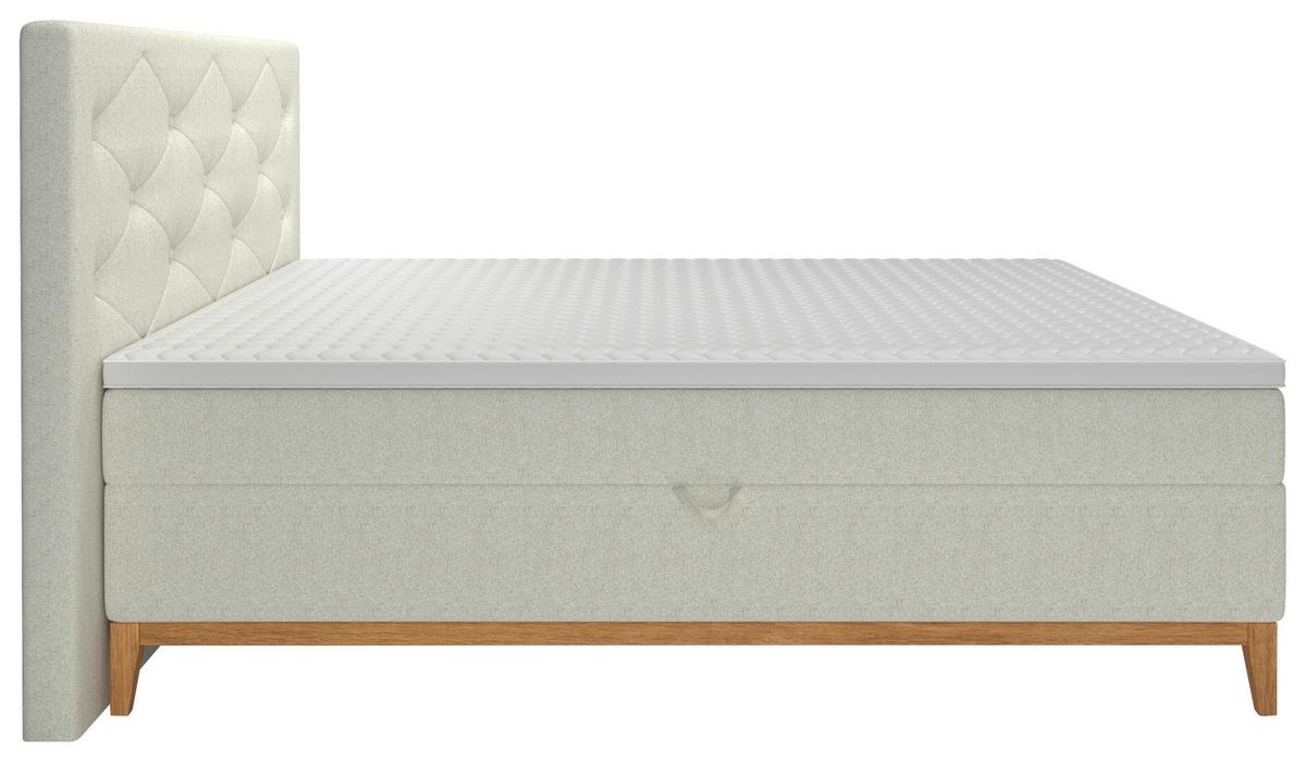 Boxspring Ágy Hout 180 - bézs, Modern, faalapú anyag/textil (180/200cm)