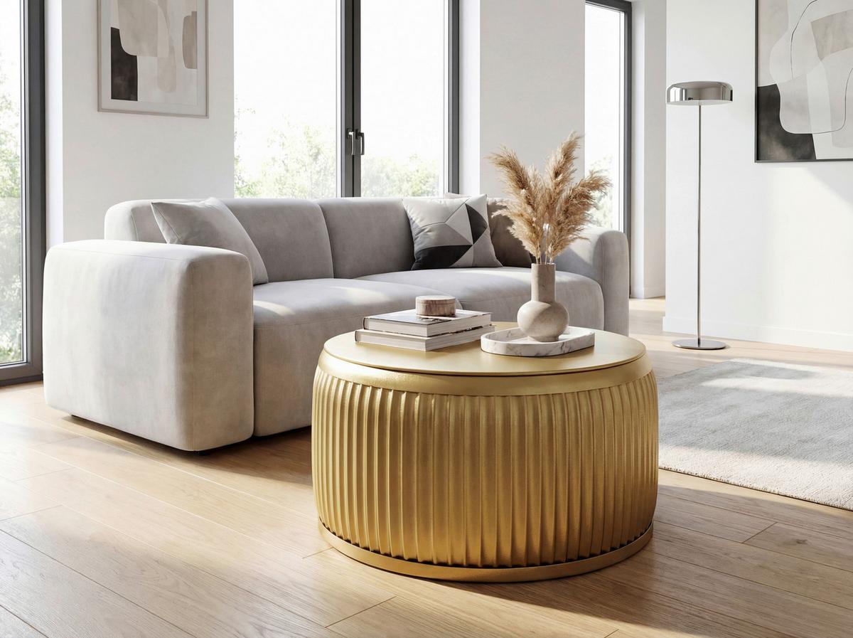Couchtisch Wl7.483 - Goldfarben, Design, Metall (60/60/32cm) - Livetastic