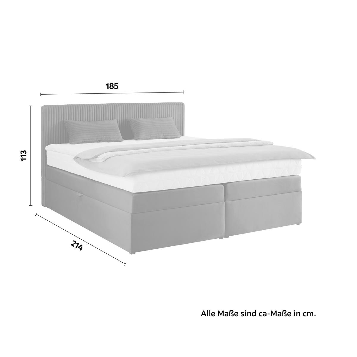 Boxspringbett Rossa in Olivgrün ca. 180x200cm - Schwarz/Olivgrün, KONVENTIONELL, Holzwerkstoff/Kunststoff (180/200cm) - Mömax
