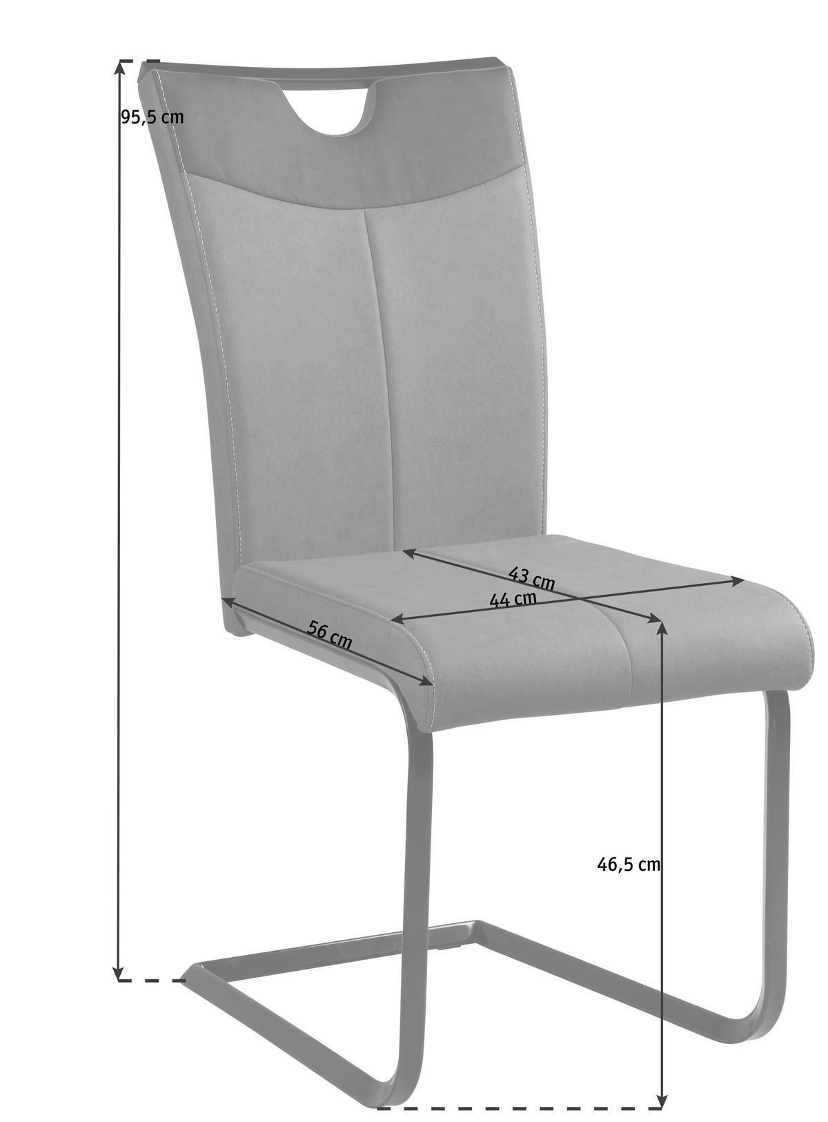 KRZESŁO NA PŁOZIE LUGO - antracytowy/czarny, Design, metal/tkanina (44/95.5/56cm) - Carryhome