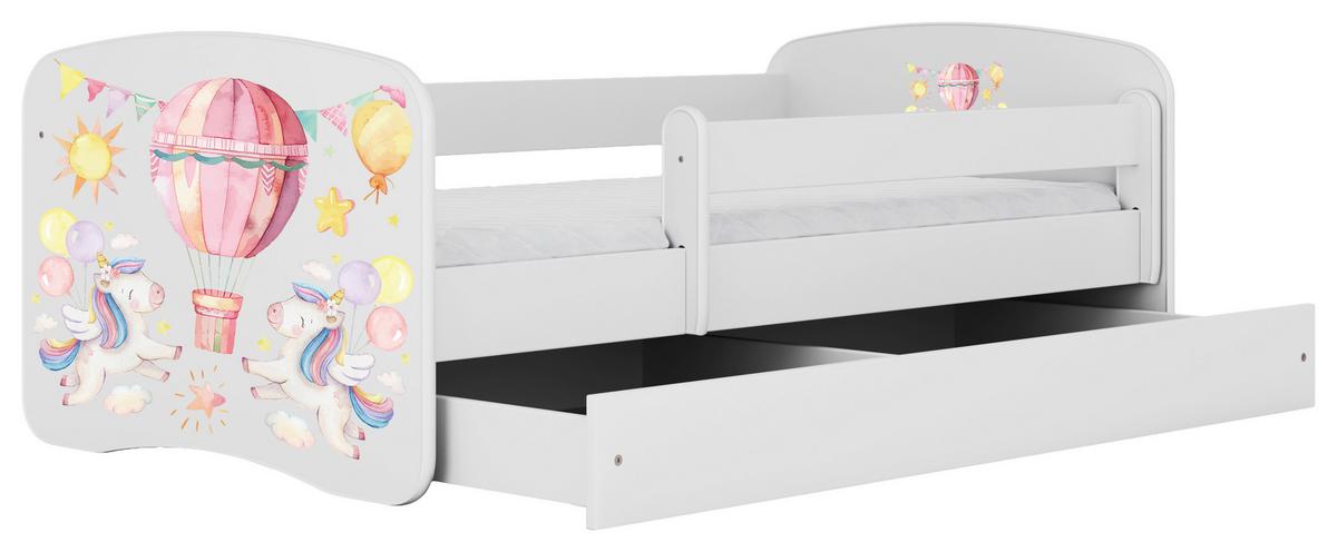 Otroška Postelja Babydreams, Bela, 80x160cm - bela/barve breze, Moderno, tekstil/leseni material (80/160cm) - MID.YOU