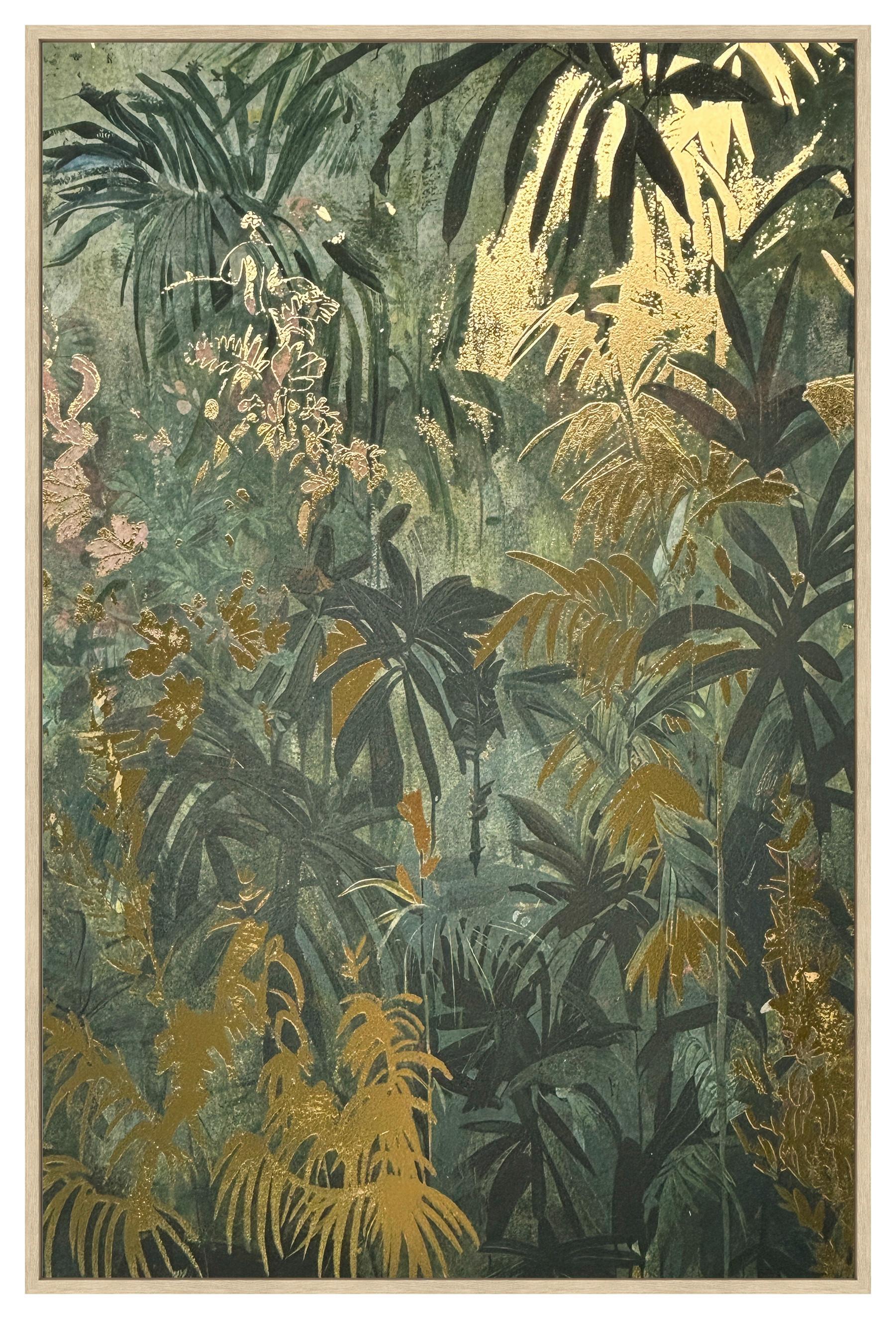 Keilrahmenbild Lotta Grün/Gold/Natur ca. 60x90cm - Goldfarben/Naturfarben, MODERN, Holzwerkstoff/Kunststoff (60/90cm) - Mömax