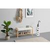 HALLBÄNK ADUA -SB- -EXKLUSIV- - vit/naturfärgad, Modern, trämaterial/textil (87/50/30cm) - Mömax