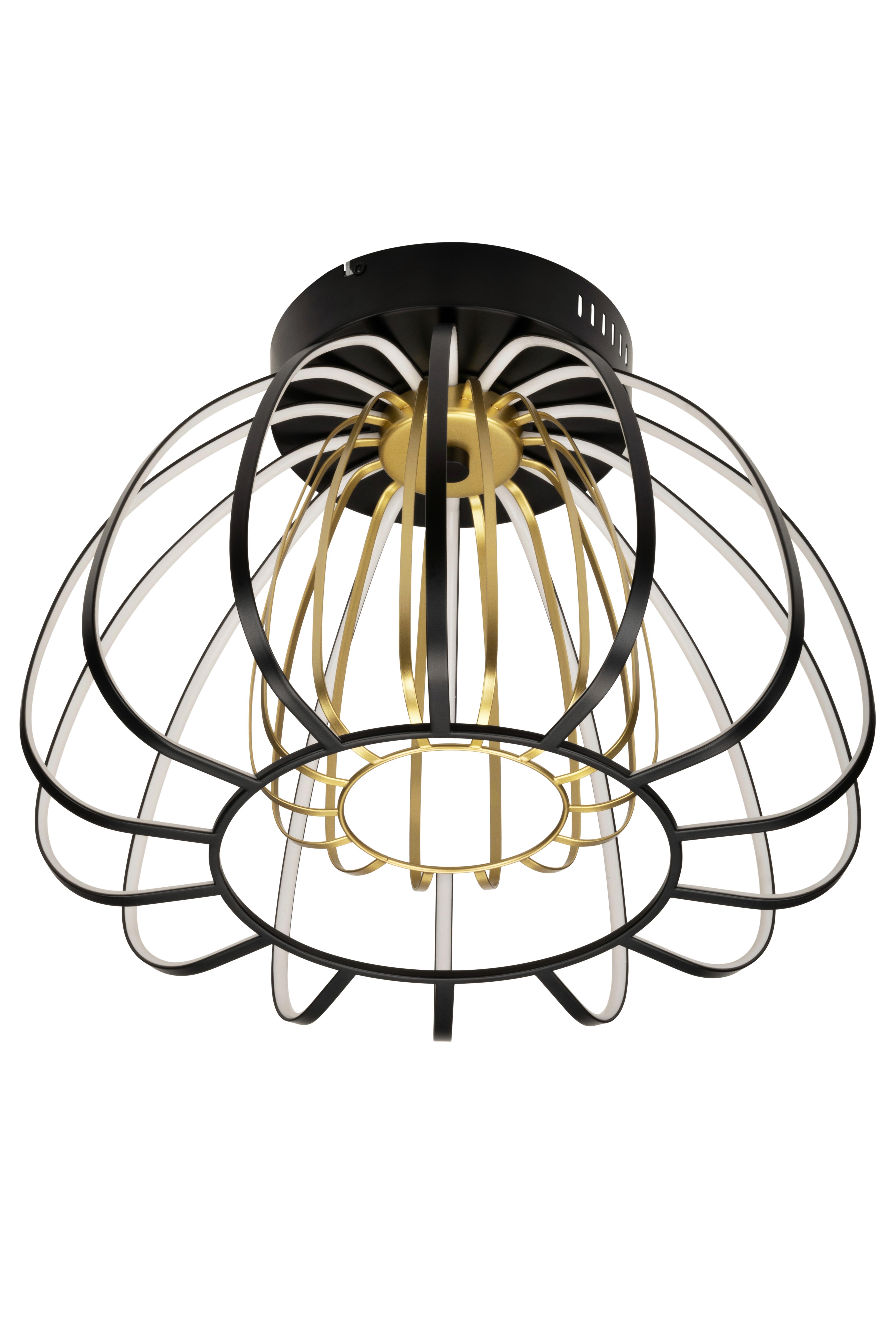LAMPA SUFITOWA LED ONTARIO *SBN* - czarny/kolor złoty, Design, tworzywo sztuczne/metal (44,5/33cm) - Novel