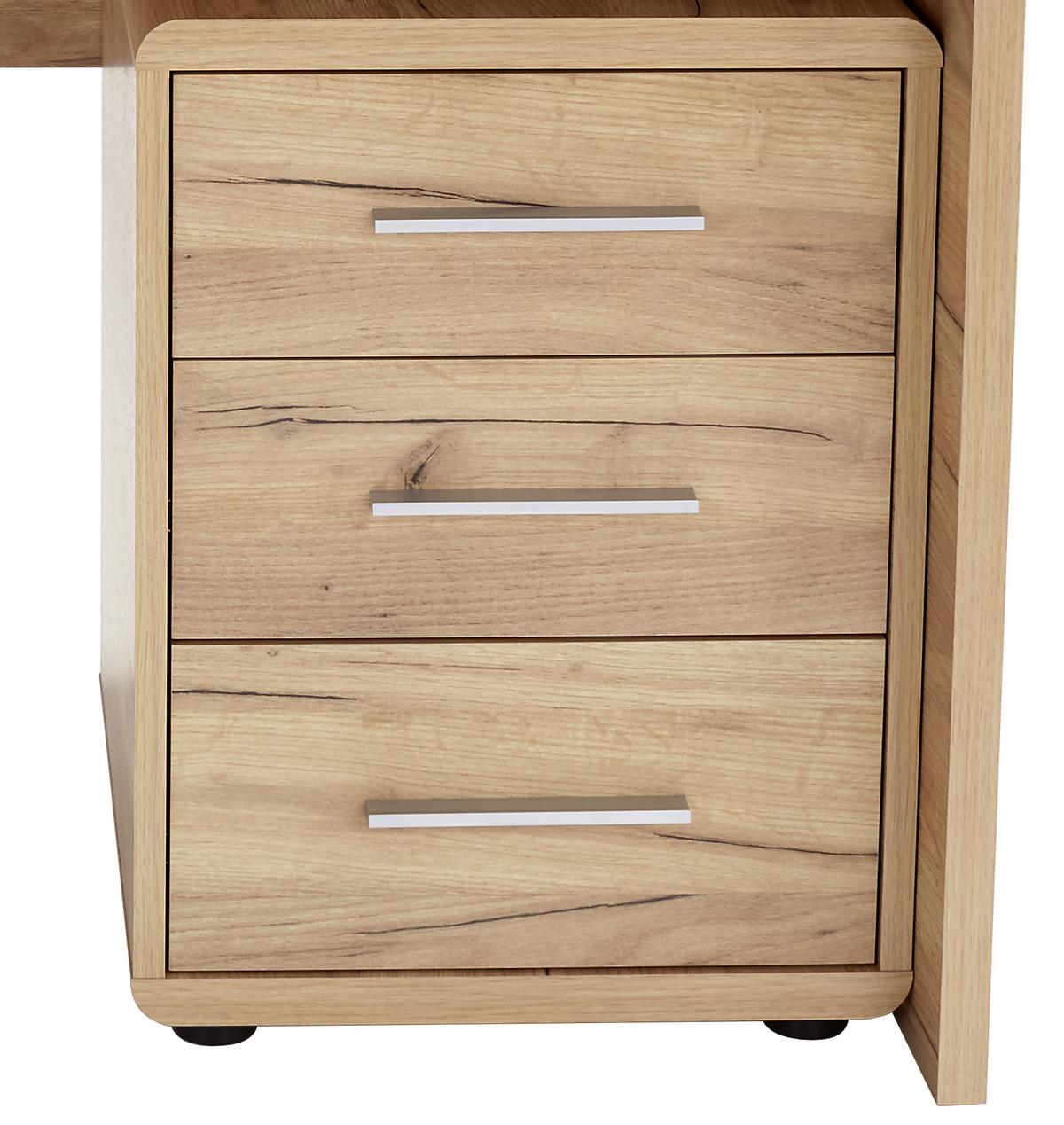 Íróasztal Tölgy Szín Fontana - tölgyfa, Modern, faalapú anyag (120/75,5/60cm)