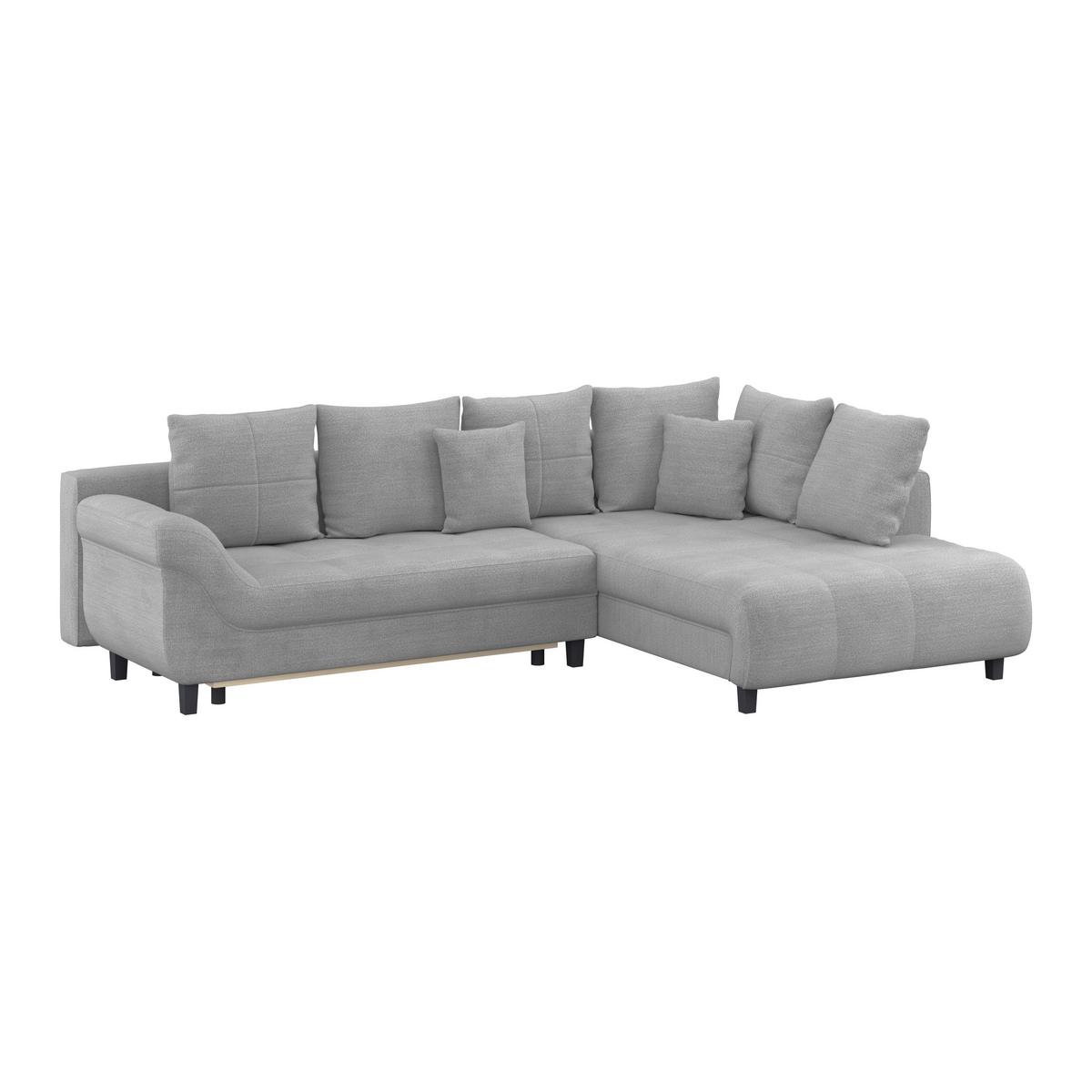 Kutna Garnitura Mendoza - plavkastosiva/crna, Konvencionalno, tekstil (309/197cm) - Modern Living