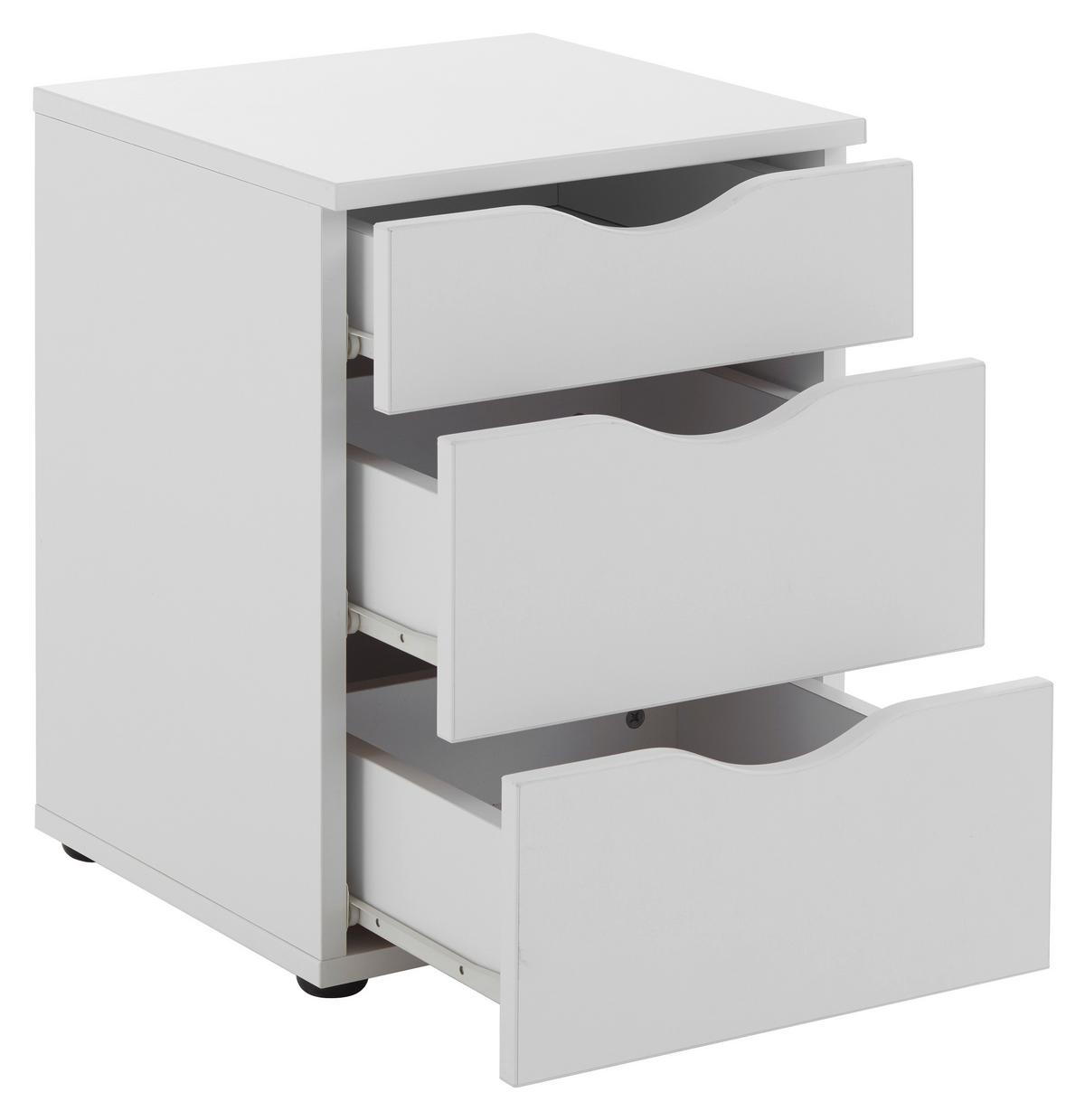 SZAFKA NOCNA MAXI - biały/czarny, Konventionell, materiał drewnopochodny/tworzywo sztuczne (40/55/39cm) - Carryhome