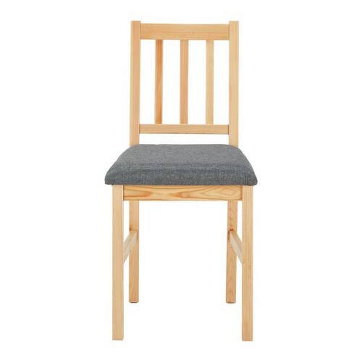 ZESTAW KRZESEŁ NICOLAS - szary/kolor sosnowy, Modern, drewno/tkanina (41/85/45cm) - Bessagi Home