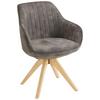 Scaun cu brate RELAX - maro/gri-maro, Modern, lemn/textil (60/61/82cm) - Mömax
