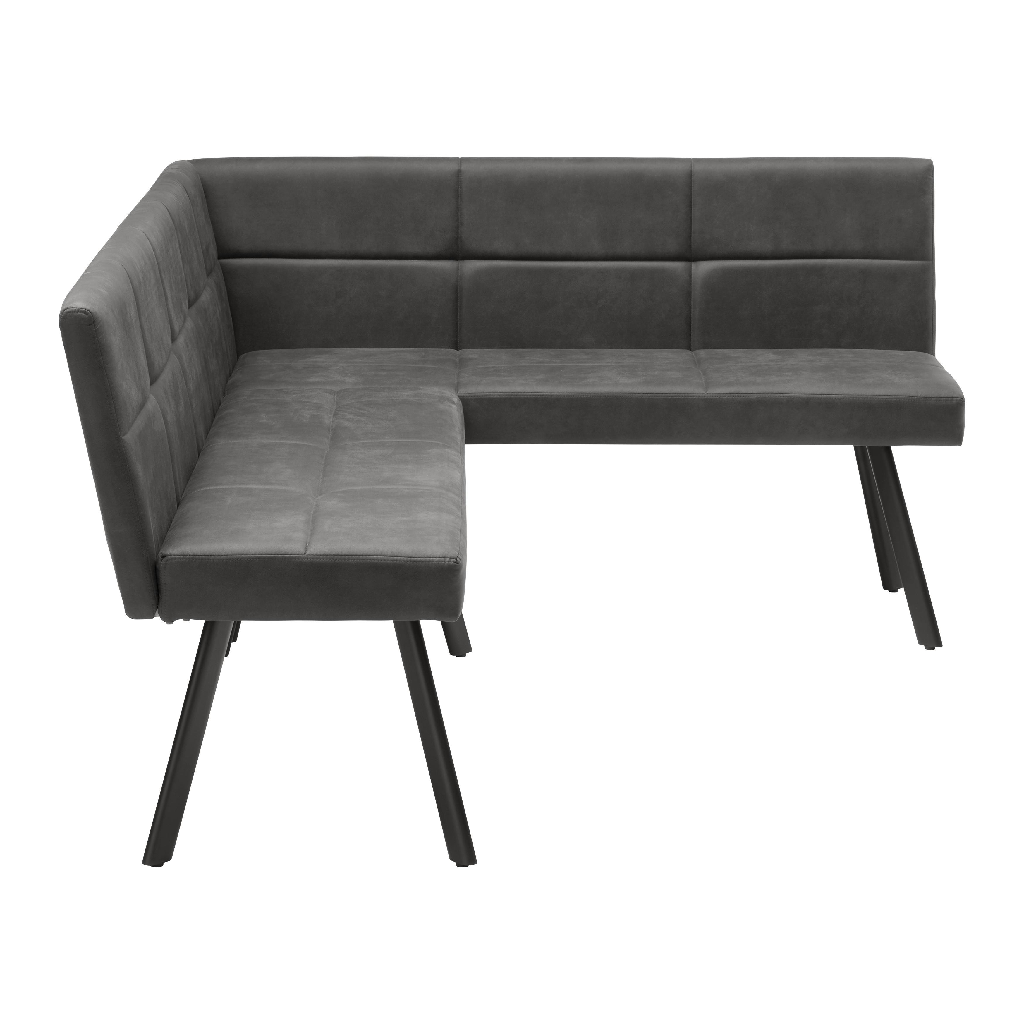 Eckbank Cooper Grau - Schwarz/Grau, MODERN, Textil/Metall (190/85/150cm) - Mömax