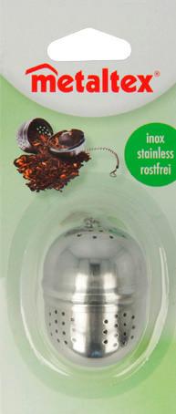 Teatojás Egg - nemesacél, Basics, fém (6,8/16/4,5cm) - Metaltex
