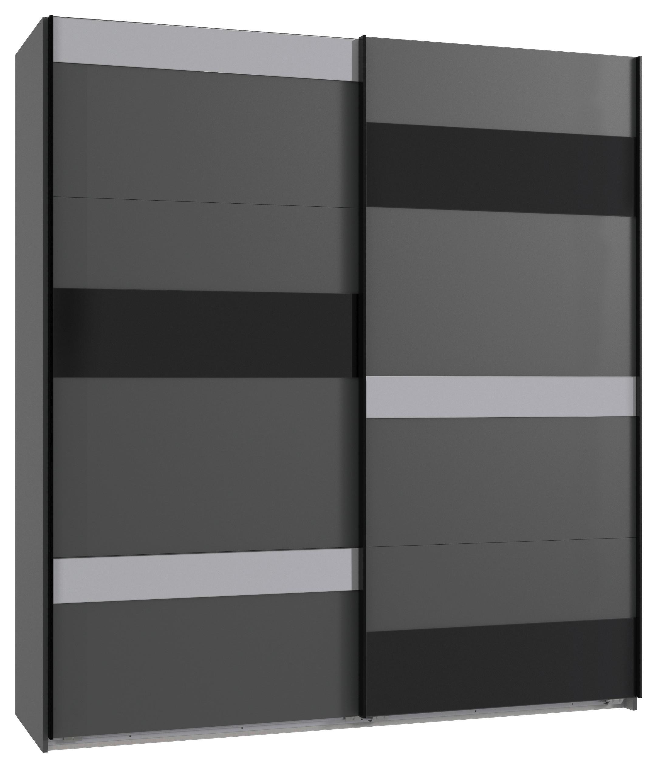 Ormar S Kliznim  Vratima Monaco - boje grafita/siva, Moderno, staklo/drvni materijal (180/210/65cm) - Modern Living