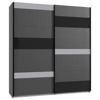 Ormar S Kliznim  Vratima Monaco - boje grafita/siva, Moderno, staklo/drvni materijal (180/210/65cm) - Modern Living