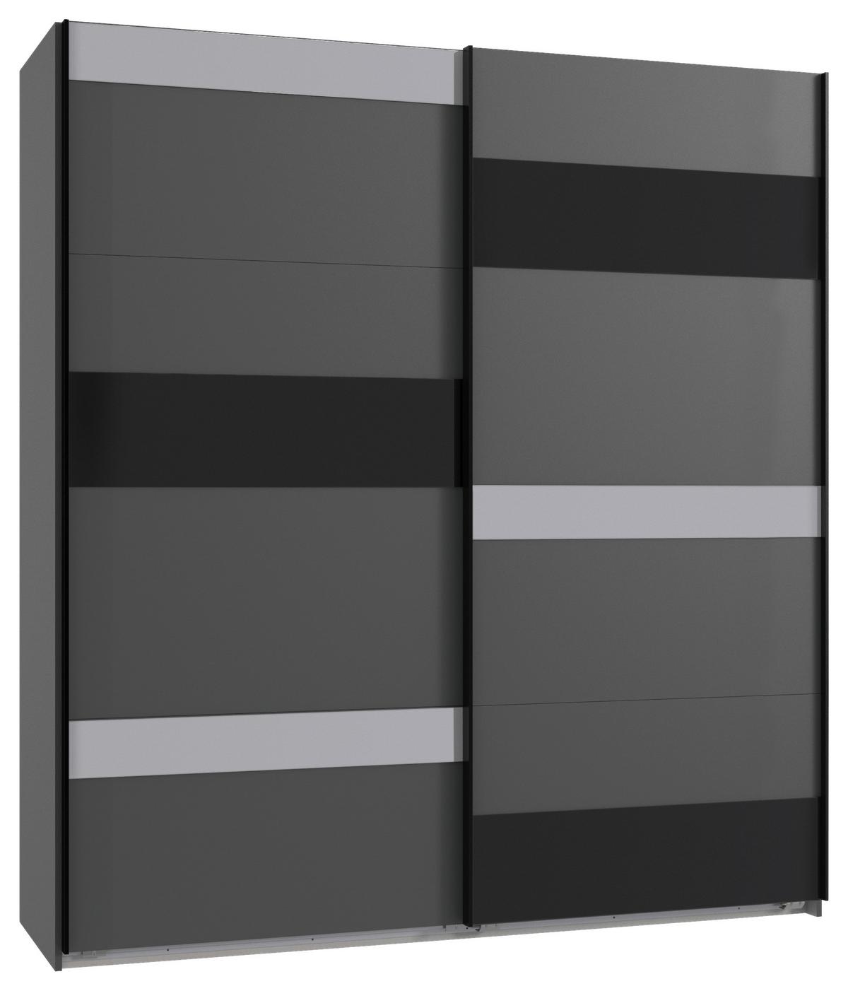 Ormar S Kliznim  Vratima Monaco - boje grafita/siva, Moderno, staklo/drvni materijal (180/210/65cm) - Modern Living