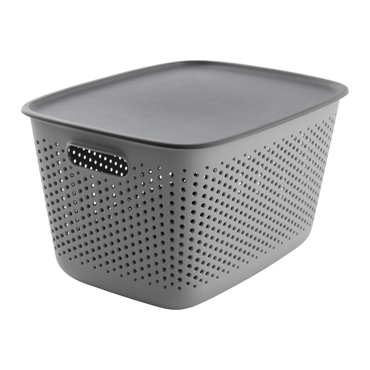 Coșuleț pentru depozitare Maja - cca. 17L - gri, Modern, plastic (39/29/22cm) - Mömax