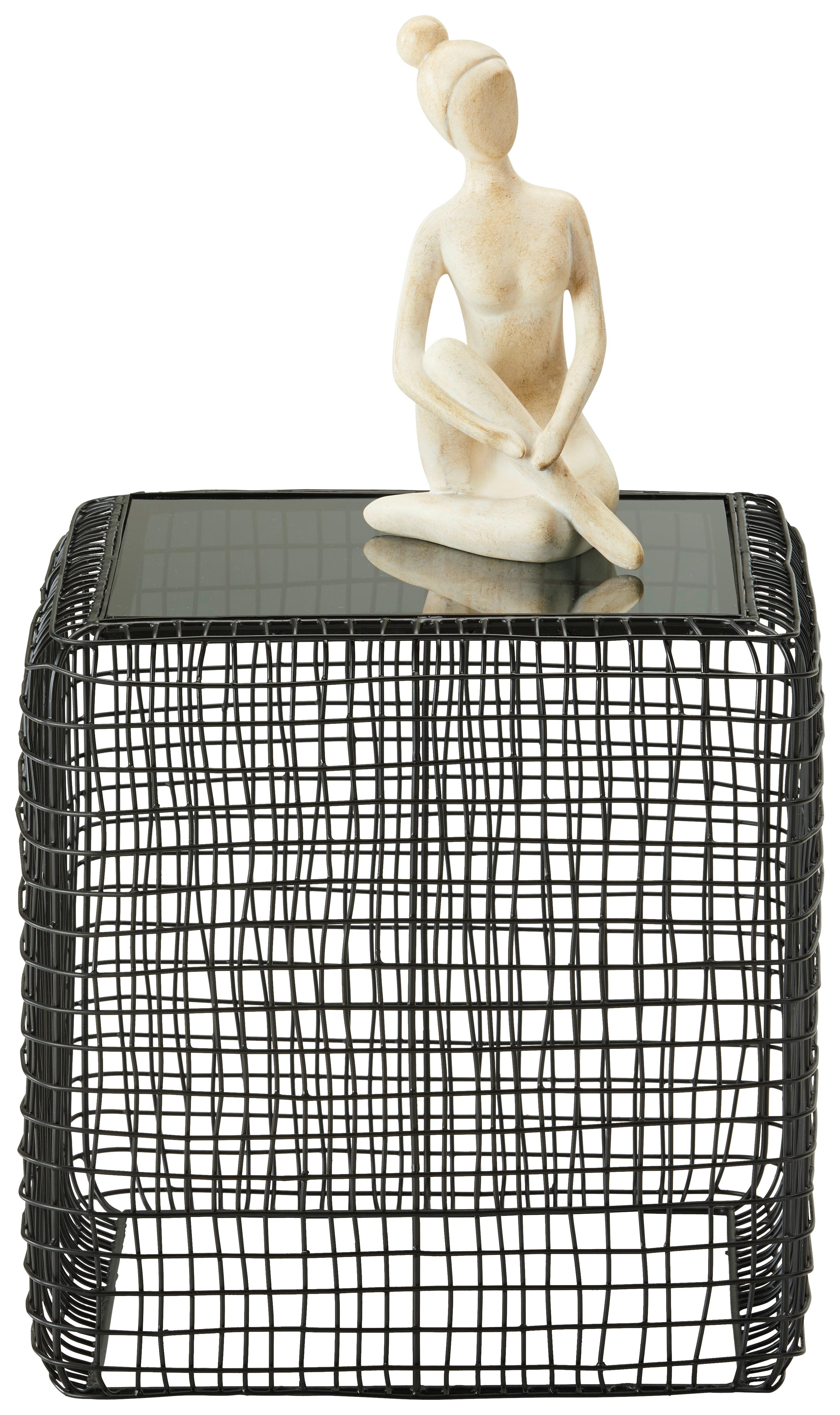 Beistelltisch in Schwarz - Schwarz, Lifestyle, Glas/Metall (40/40/40cm) - Premium Living