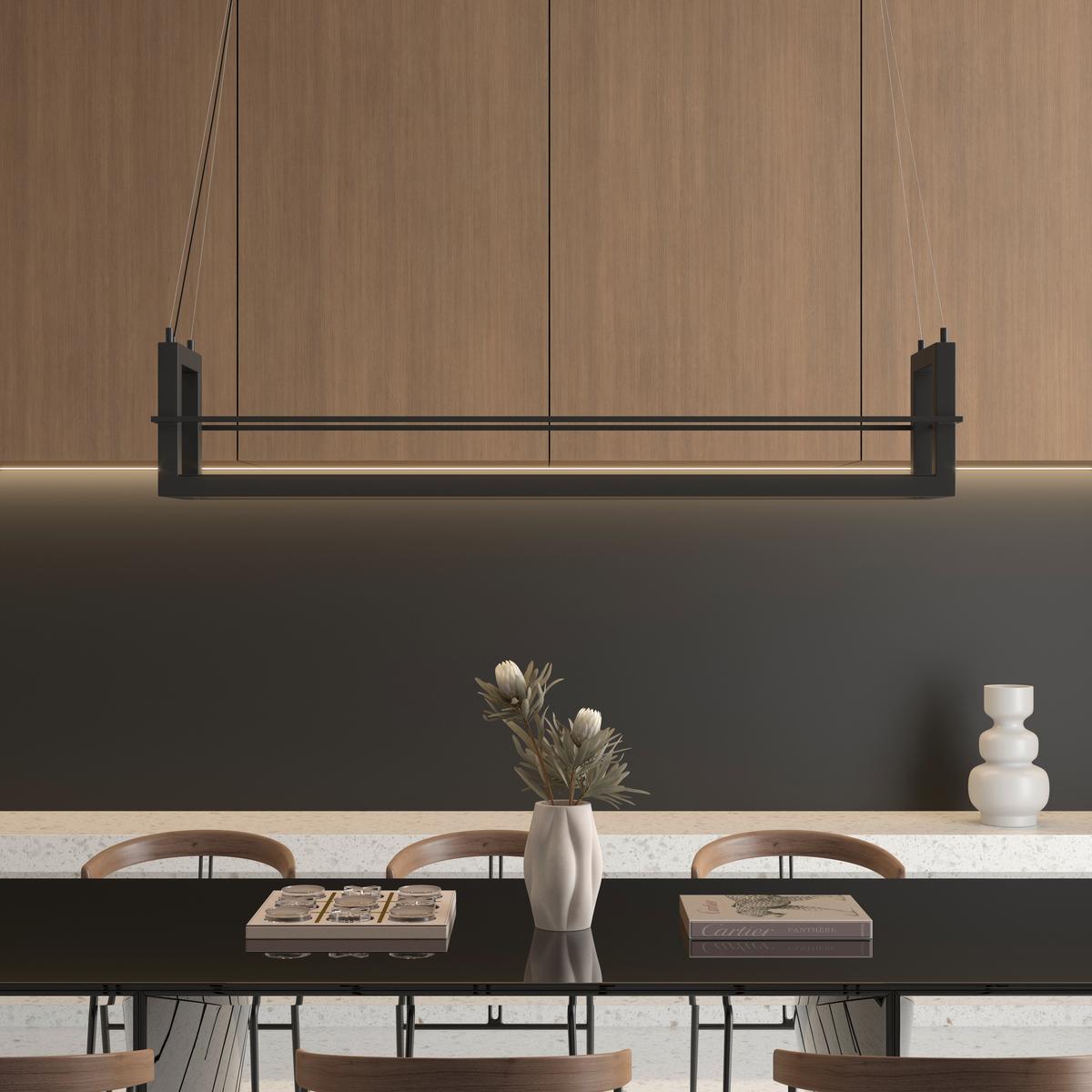 LAMPA WISZĄCA LED BURY *SBN* - czarny, Design, metal (118/22/150cm) - Novel