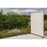 Sichtschutz Textil Silber/Beige - Beige/Silberfarben, KONVENTIONELL, Textil/Metall (155/188/50cm) - Gardenson