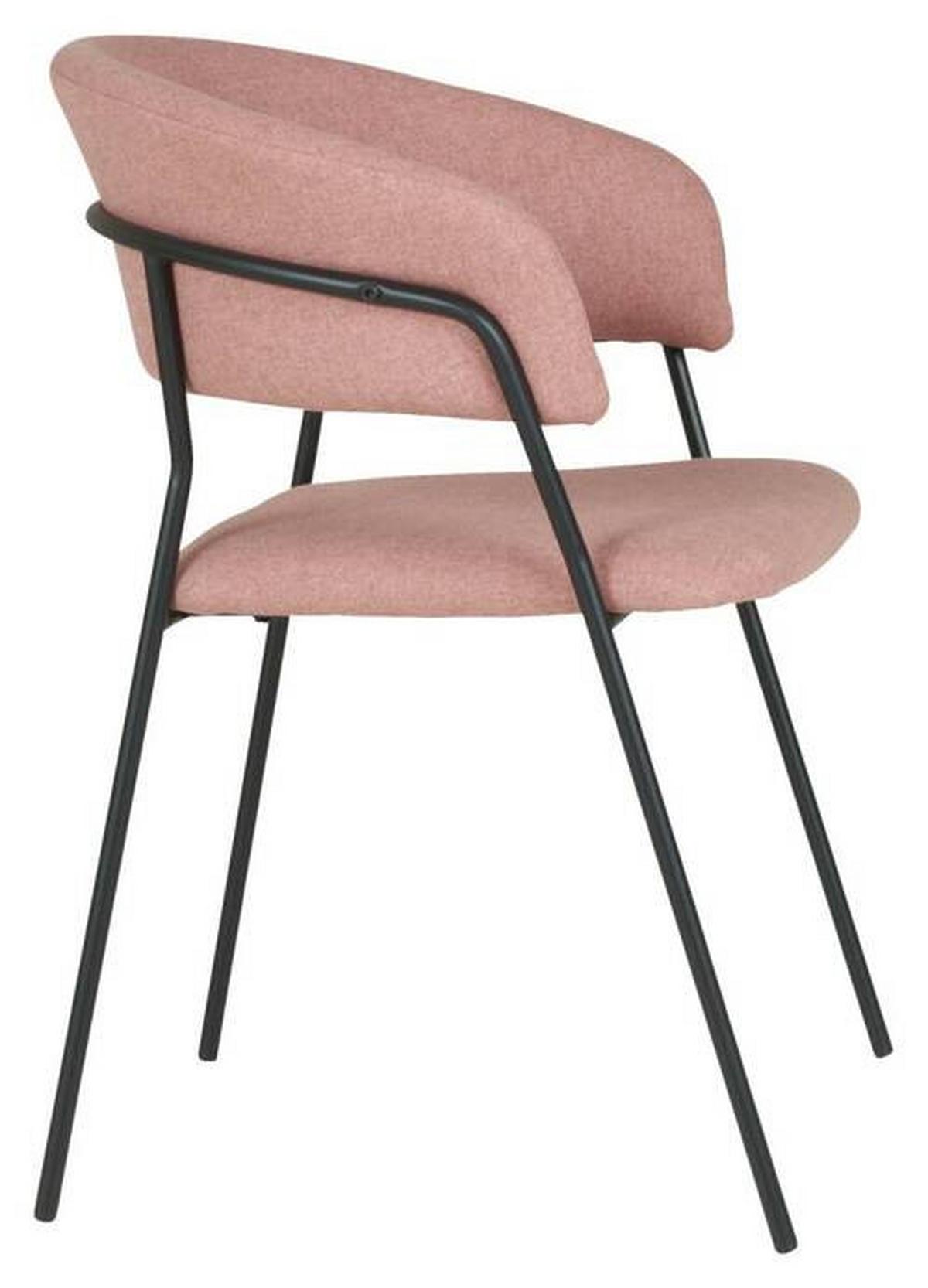Armlehnstuhl Alice Rosa - Schwarz/Rosa, MODERN, Holz/Textil (53/80/59cm) - Mömax