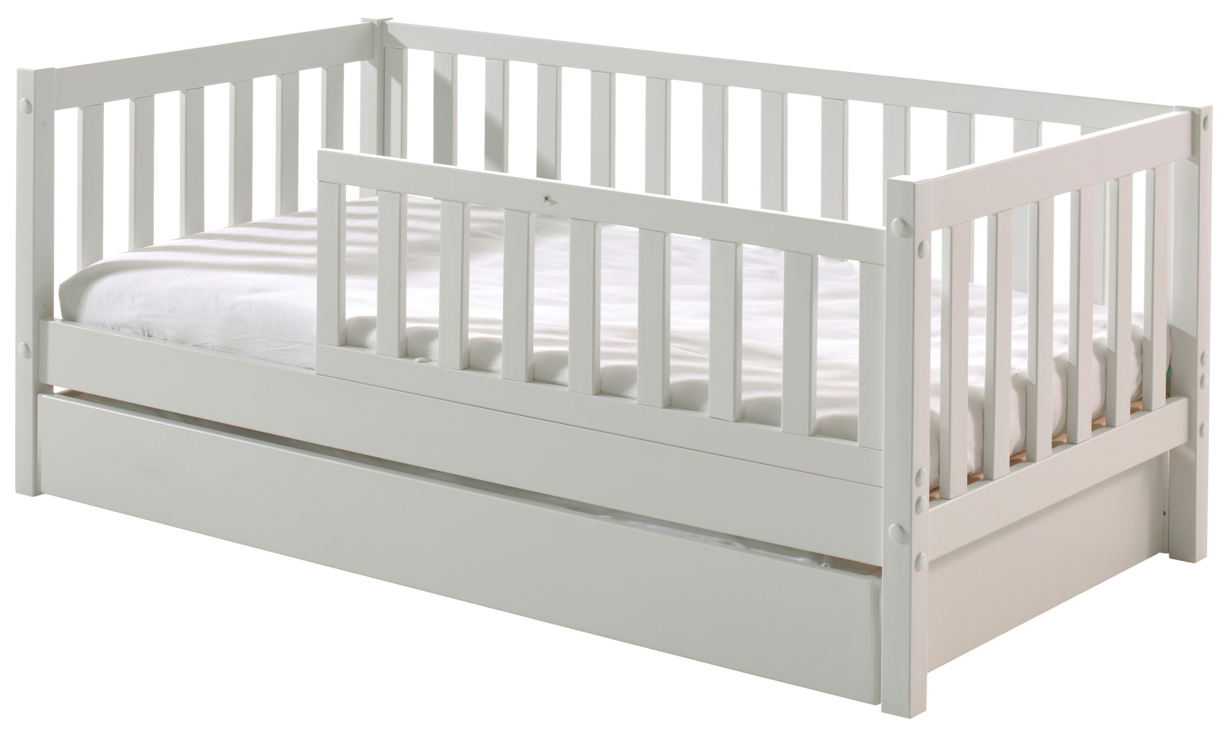 Kinder-/Juniorbett 70x140 cm, weiß - Naturfarben/Weiß, MODERN, Holz (70/140cm) - MID.YOU