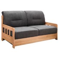 Schlafsofa Camino Dunkelbraun Mikrofaser - Dunkelbraun/Kieferfarben, KONVENTIONELL, Holz/Textil (154/88/90cm) - Livetastic