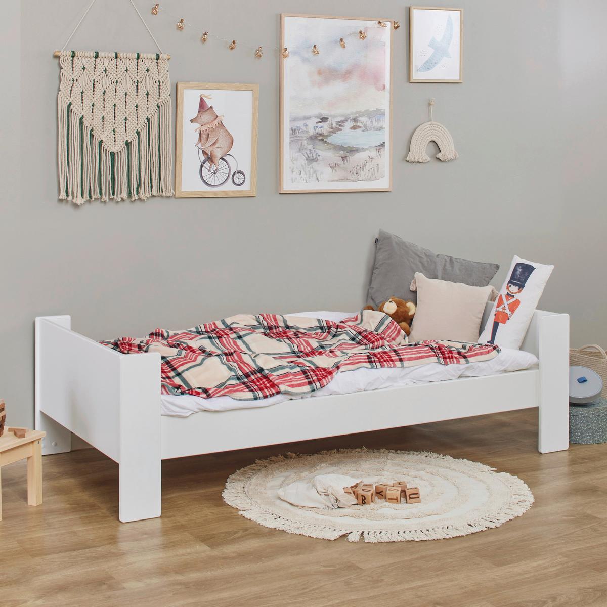 Kinder-/Juniorbett Weiß ca. 90x200 cm - Naturfarben/Weiß, MODERN, Holz/Holzwerkstoff (90/200cm) - MID.YOU
