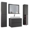 Badezimmer Lendas 5-tlg. ca. 127 cm Anthrazit - Anthrazit/Weiß, MODERN, Keramik/Holzwerkstoff (127cm) - MID.YOU