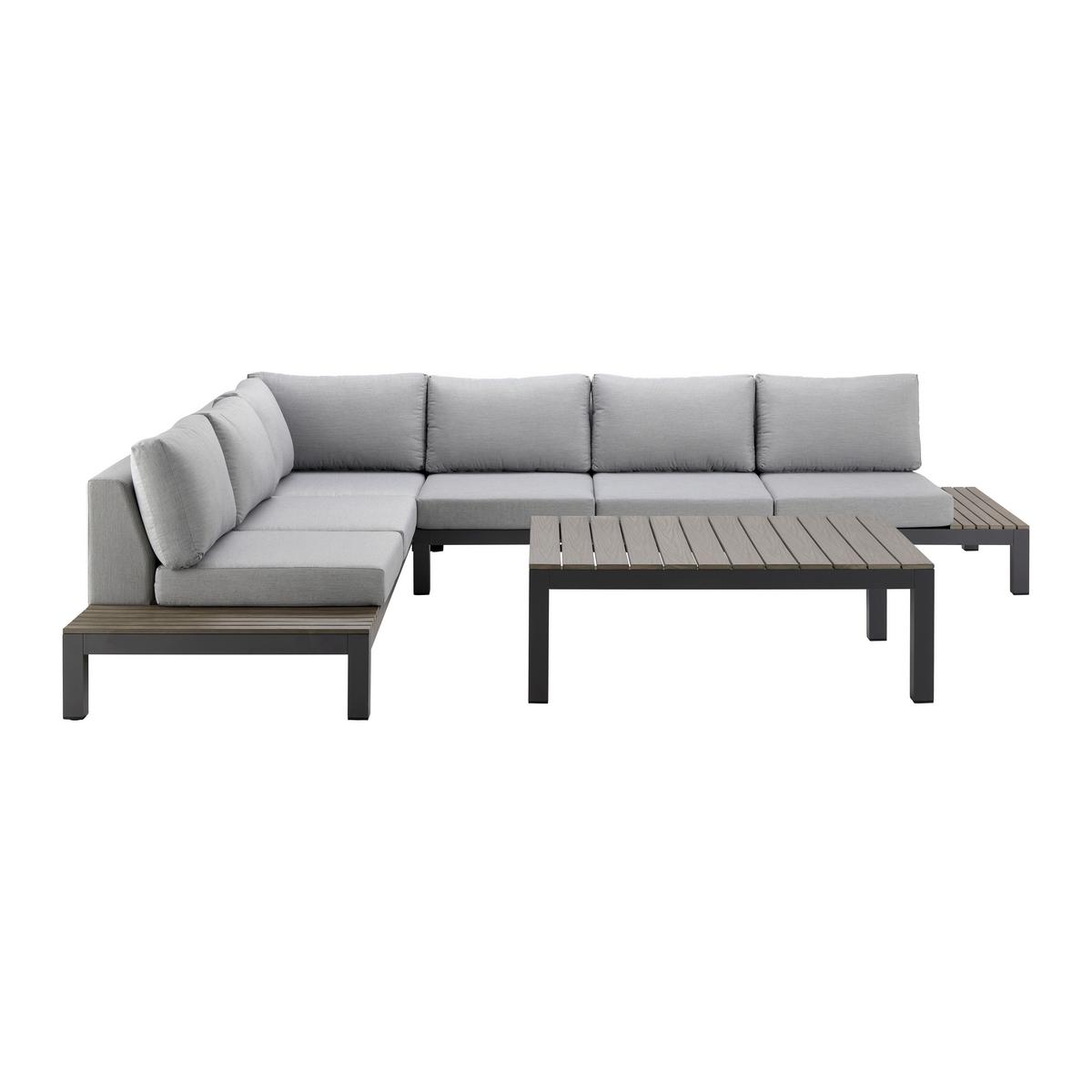 Kerti Garnitúra Gina - szürke, Modern, műanyag/textil (320/66/89cm) - Bessagi Garden