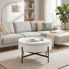 SOFFBORD MALABO - vit/svart, Modern, metall/trämaterial (80/45/80cm) - Premium Living