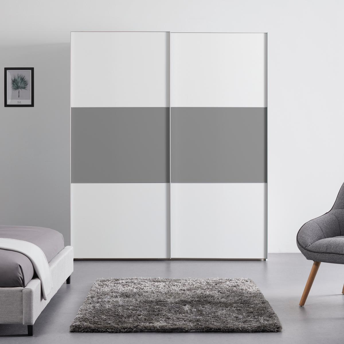 Ormar S Kliznim Vratima Includo - bijela/siva, Moderno, drvni materijal (188/222/68cm) - Premium Living