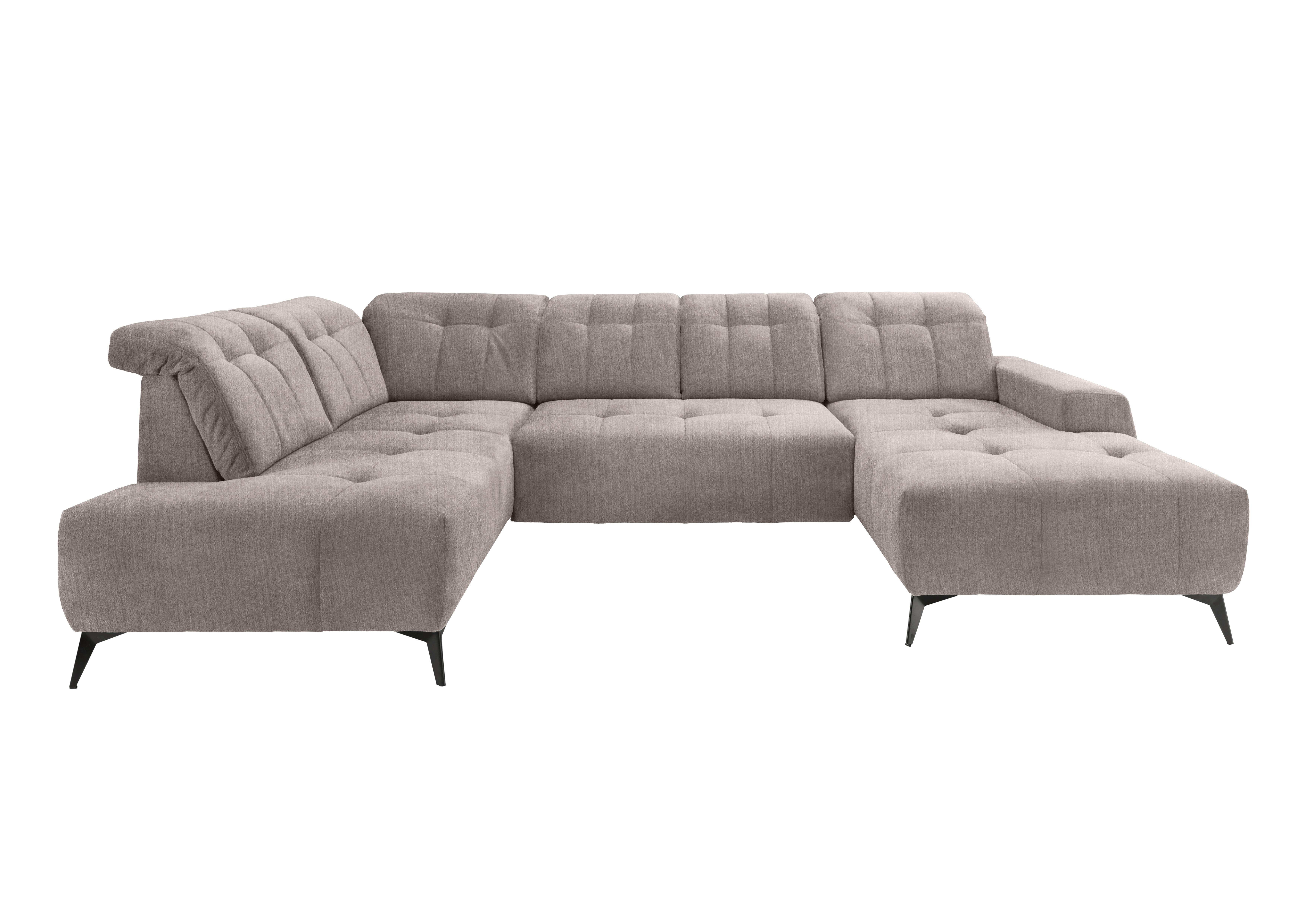 WOHNLANDSCHAFT SANO - Taupe/Schwarz, MODERN, Textil/Metall (200/337/180cm) - Livetastic