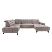 WOHNLANDSCHAFT SANO - Taupe/Schwarz, MODERN, Textil/Metall (200/337/180cm) - Livetastic