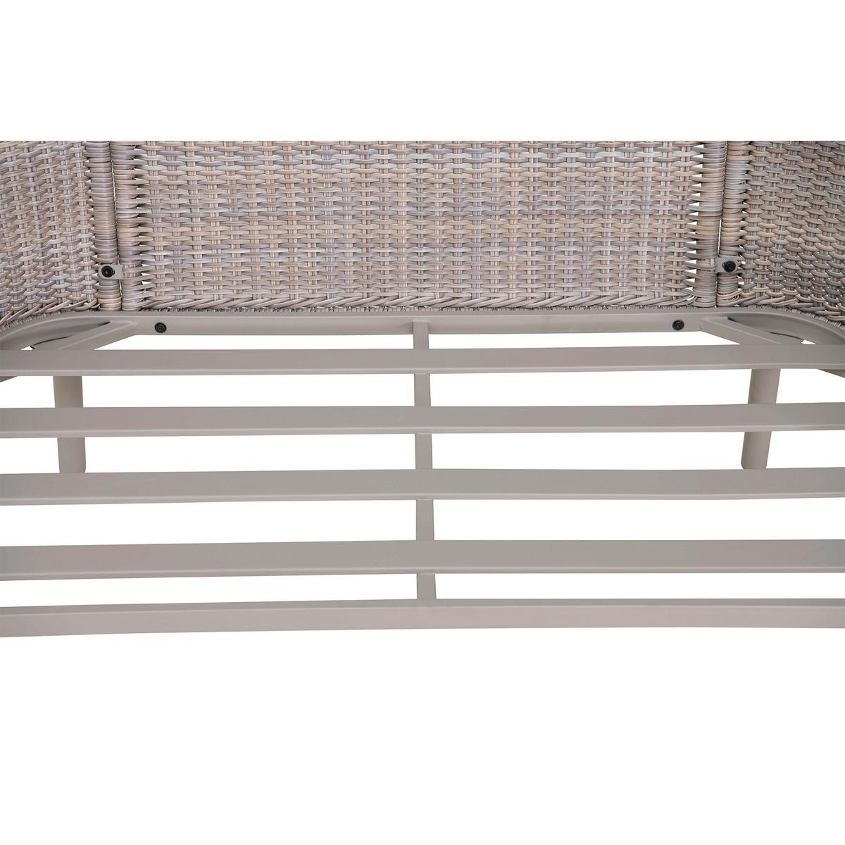 Doppelliege Tagesbett Porto Grau/Naturfarben - Naturfarben/Grau, Basics, Holz/Kunststoff (142/82/128cm) - Modante